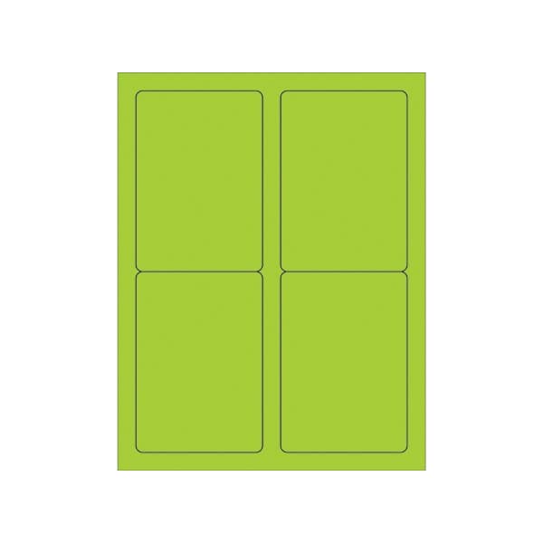 Bsc Preferred 3-1/2 x 5'' Green Rectangle Laser Labels, 400PK BUY00021360 - main